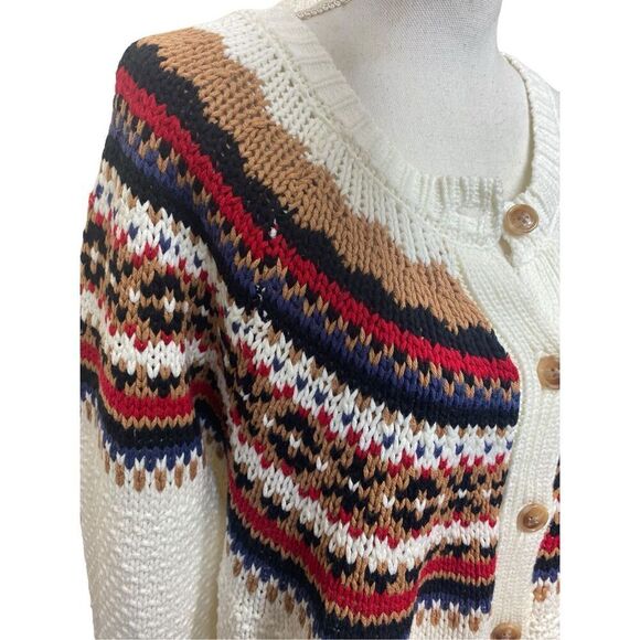 Lane Bryant Women's Multicolor Fair Isle Button Up Cardigan Sweater Size 26/28 - Picture 2 of 5